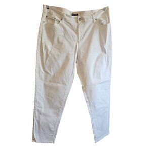 Eileen Fisher White Organic Cotton Straight Leg Ankle Jean